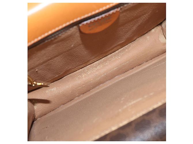 Céline Borsa a mano in tela Macadam CELINE in pelle PVC marrone oro Auth bs31809 D'oro - vista 18
