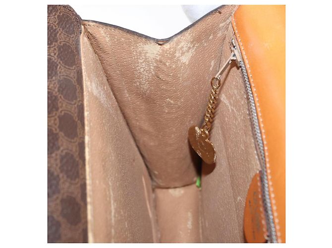 Céline Borsa a mano in tela Macadam CELINE in pelle PVC marrone oro Auth bs31809 D'oro - vista 20
