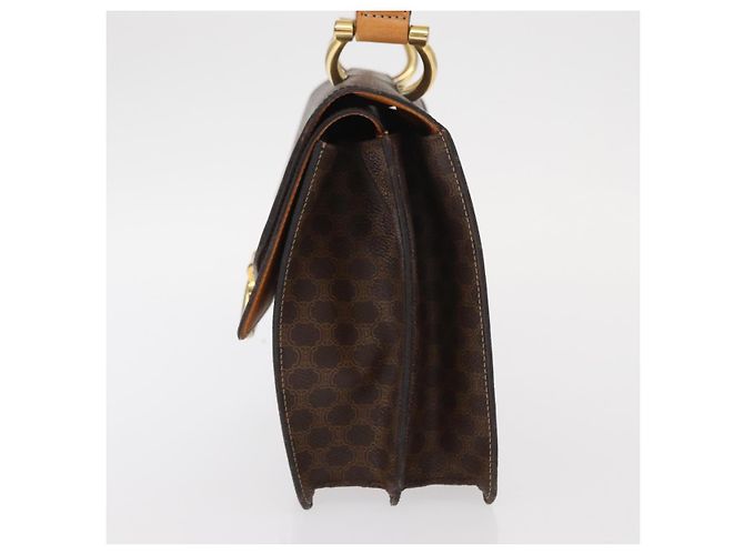 Céline Borsa a mano in tela Macadam CELINE in pelle PVC marrone oro Auth bs31809 D'oro - vista 4