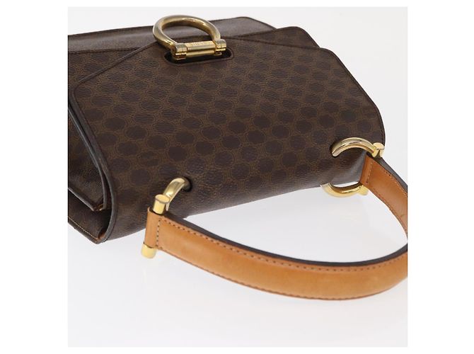 Céline Borsa a mano in tela Macadam CELINE in pelle PVC marrone oro Auth bs31809 D'oro - vista 6