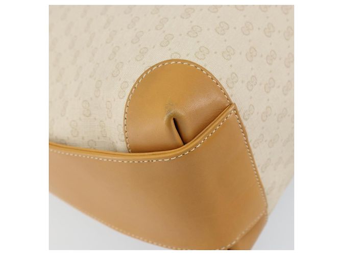 Gucci Borsa a Spalla Micro GG Supreme PVC Beige Oro 104 004 0024 Auth BA9177 D'oro - vista 11