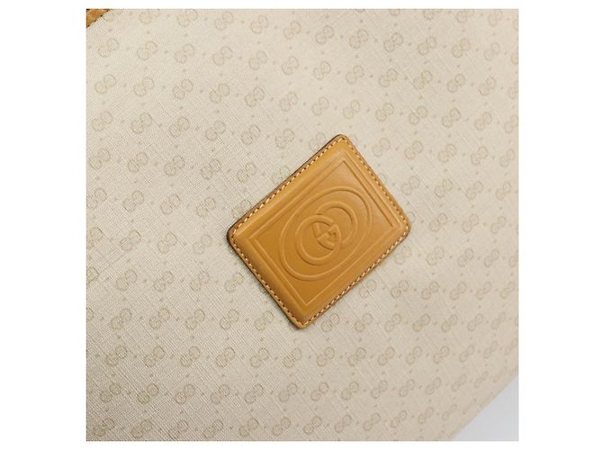 Gucci Borsa a Spalla Micro GG Supreme PVC Beige Oro 104 004 0024 Auth BA9177 D'oro - vista 14
