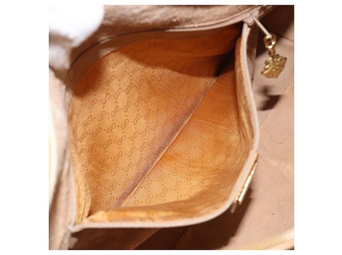 Gucci Borsa a Spalla Micro GG Supreme PVC Beige Oro 104 004 0024 Auth BA9177 D'oro - vista 21