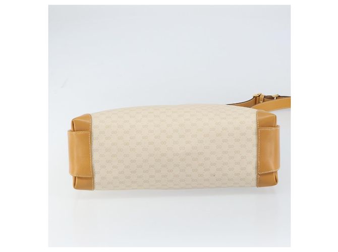 Gucci Borsa a Spalla Micro GG Supreme PVC Beige Oro 104 004 0024 Auth BA9177 D'oro - vista 9