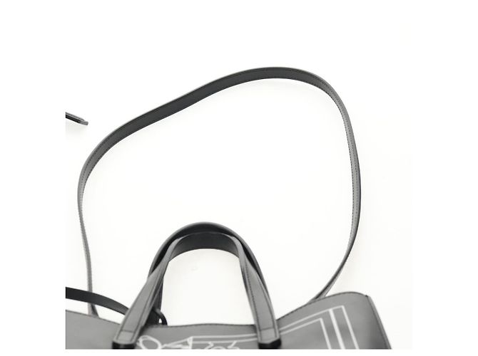 Borsa a mano GIVENCHY in pelle 2 in 1 nera argento autentica BA9198V Nero - vista 10