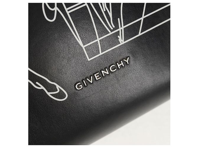 Borsa a mano GIVENCHY in pelle 2 in 1 nera argento autentica BA9198V Nero - vista 16