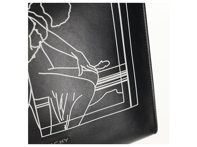 Borsa a mano GIVENCHY in pelle 2 in 1 nera argento autentica BA9198V Nero - vista 19
