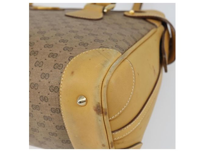 Gucci Borsa a mano Micro GG Supreme in PVC beige e oro 000 106 1325 Auth 157759 D'oro - vista 10