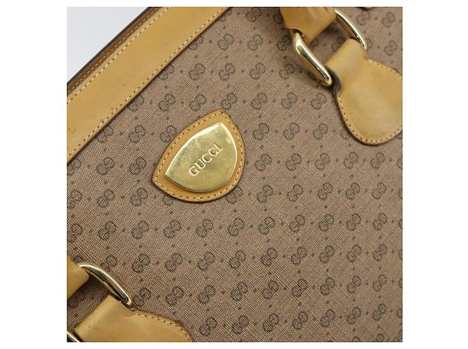 Gucci Borsa a mano Micro GG Supreme in PVC beige e oro 000 106 1325 Auth 157759 D'oro - vista 14