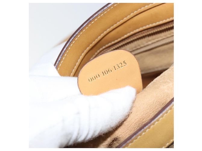 Gucci Borsa a mano Micro GG Supreme in PVC beige e oro 000 106 1325 Auth 157759 D'oro - vista 23