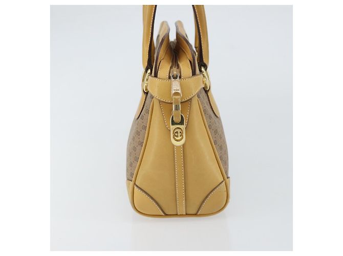 Gucci Borsa a mano Micro GG Supreme in PVC beige e oro 000 106 1325 Auth 157759 D'oro - vista 4