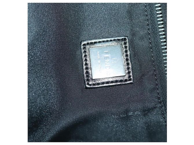 Bolso Boston de lona Zucchino FENDI marrón negro Auth am9942 Castaño - vista 20