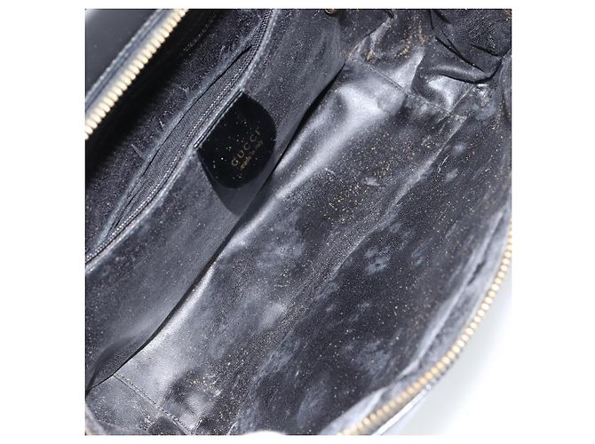 Borsa a Mano GUCCI Bamboo Smalto Nero Oro 000 2122 0565 Auth 157337 D'oro - vista 16