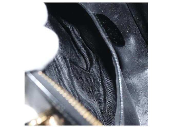 Borsa a Mano GUCCI Bamboo Smalto Nero Oro 000 2122 0565 Auth 157337 D'oro - vista 19