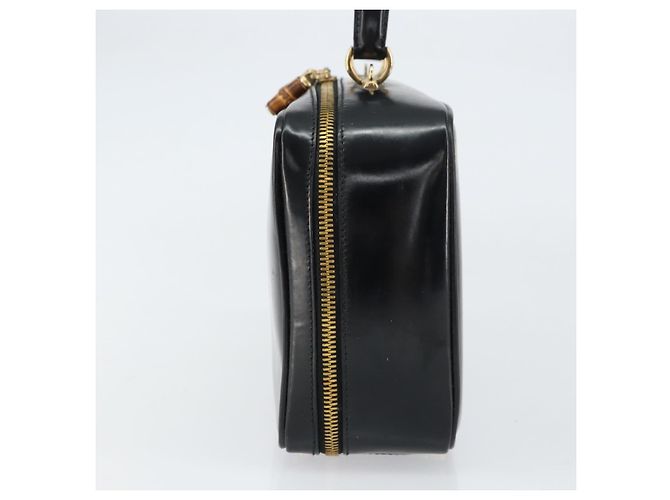 Borsa a Mano GUCCI Bamboo Smalto Nero Oro 000 2122 0565 Auth 157337 D'oro - vista 4