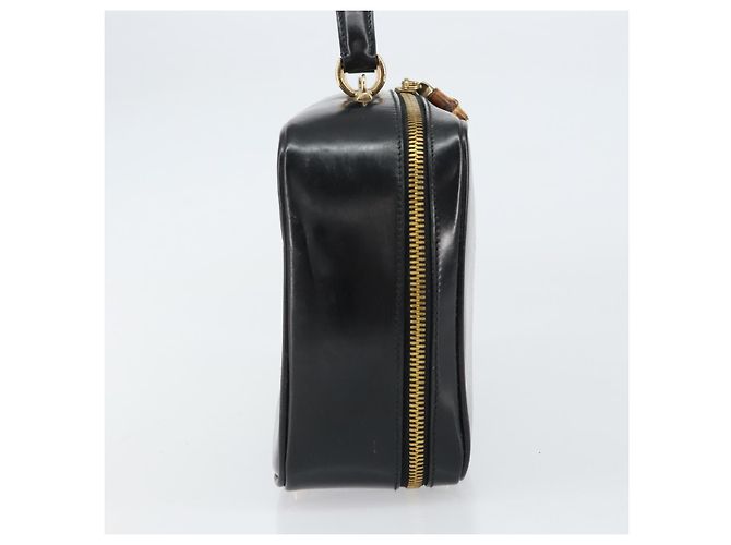 Borsa a Mano GUCCI Bamboo Smalto Nero Oro 000 2122 0565 Auth 157337 D'oro - vista 5