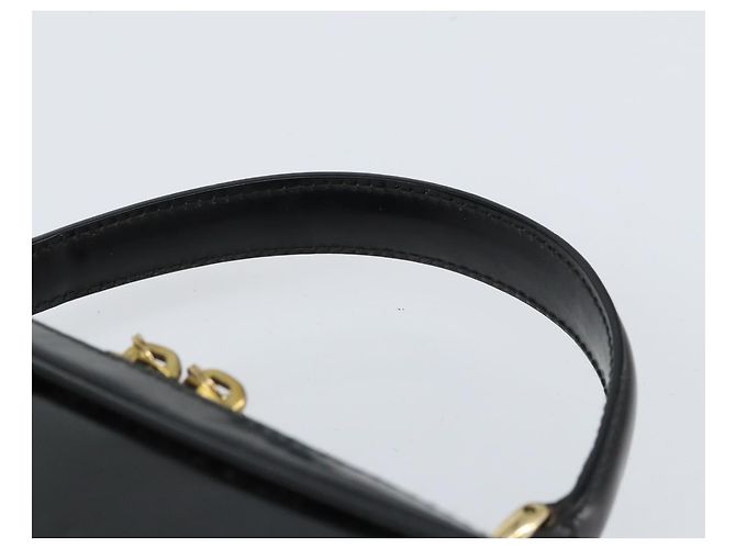 Borsa a Mano GUCCI Bamboo Smalto Nero Oro 000 2122 0565 Auth 157337 D'oro - vista 8