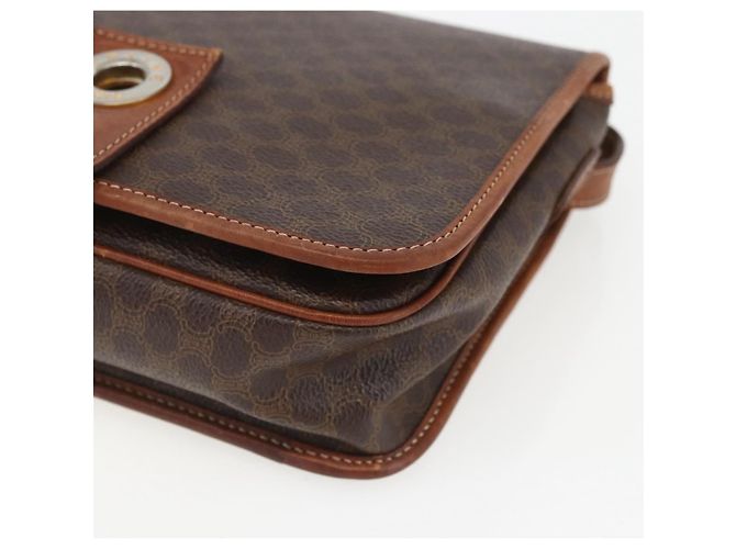 Céline Borsa a spalla circolare in tela Macadam CELINE in pelle PVC marrone oro Auth 158110 D'oro - vista 10