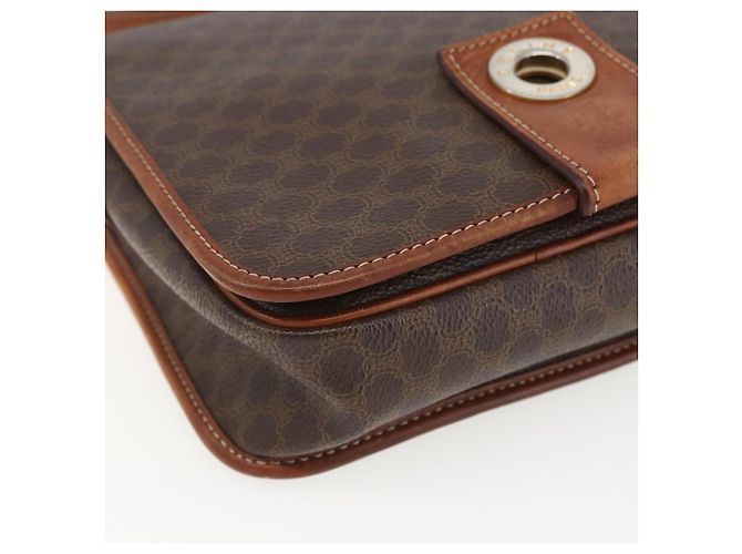 Céline Borsa a spalla circolare in tela Macadam CELINE in pelle PVC marrone oro Auth 158110 D'oro - vista 11