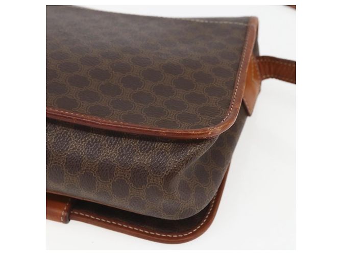 Céline Borsa a spalla circolare in tela Macadam CELINE in pelle PVC marrone oro Auth 158110 D'oro - vista 12