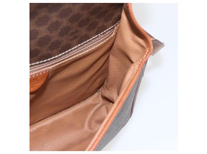 Céline Borsa a spalla circolare in tela Macadam CELINE in pelle PVC marrone oro Auth 158110 D'oro - vista 17