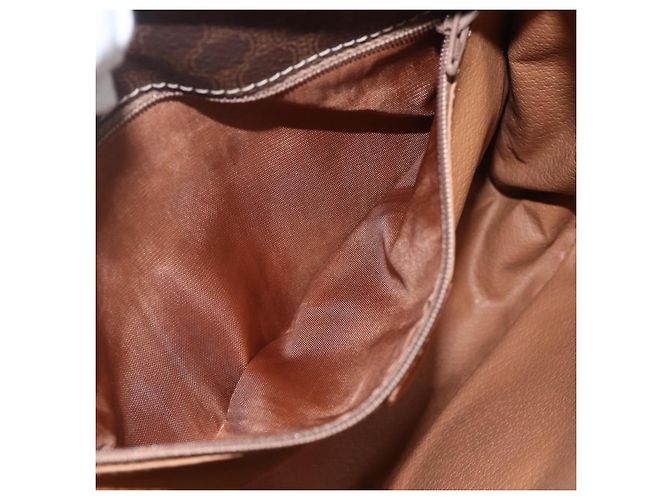Céline Borsa a spalla circolare in tela Macadam CELINE in pelle PVC marrone oro Auth 158110 D'oro - vista 19