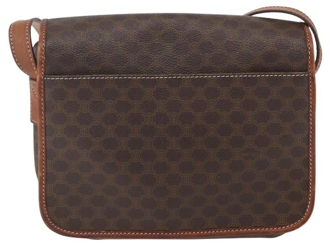 Céline Borsa a spalla circolare in tela Macadam CELINE in pelle PVC marrone oro Auth 158110 D'oro - vista 3