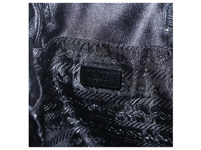 PRADA Handtasche aus schwarzem Satin Auth ka1010 - Ansicht 15