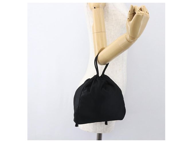 PRADA Handtasche aus schwarzem Satin Auth ka1010 - Ansicht 19