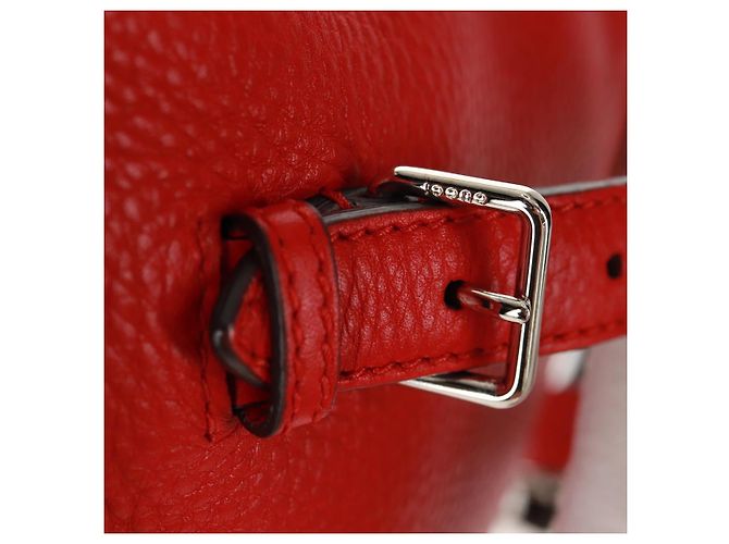 Gucci Bamboo Rucksack Leder Rot Silber 370833 Auth 158958V - Ansicht 11
