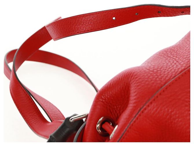 Gucci Bamboo Rucksack Leder Rot Silber 370833 Auth 158958V - Ansicht 12