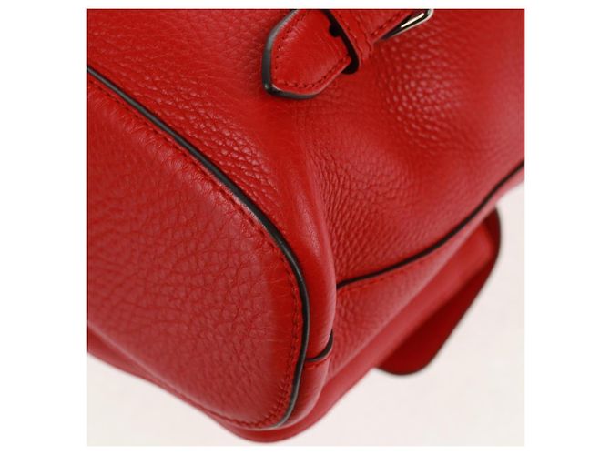 Gucci Bamboo Rucksack Leder Rot Silber 370833 Auth 158958V - Ansicht 18