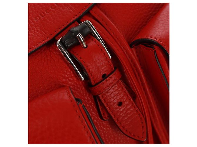 Gucci Bamboo Rucksack Leder Rot Silber 370833 Auth 158958V - Ansicht 24