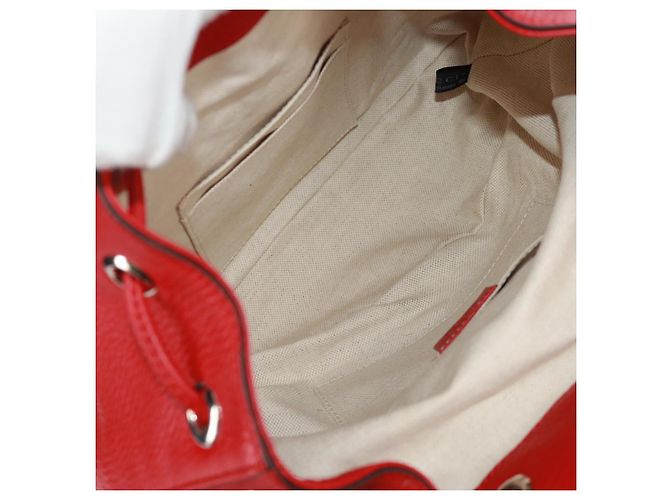 Gucci Bamboo Rucksack Leder Rot Silber 370833 Auth 158958V - Ansicht 27