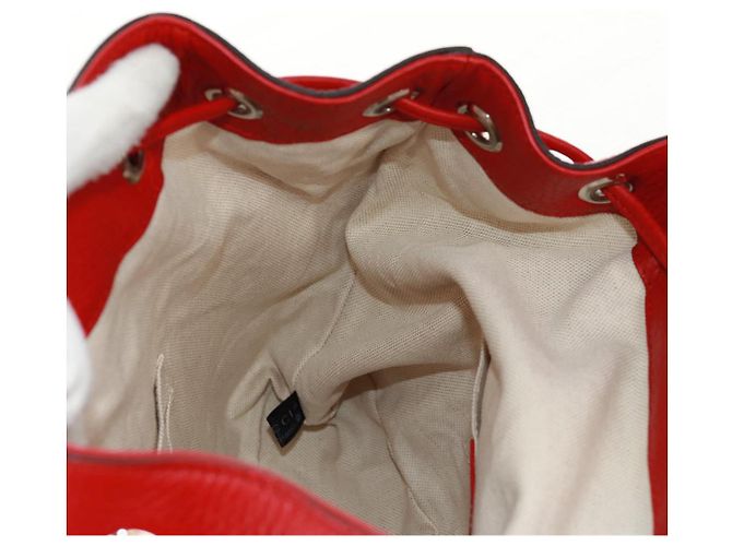 Gucci Bamboo Rucksack Leder Rot Silber 370833 Auth 158958V - Ansicht 28