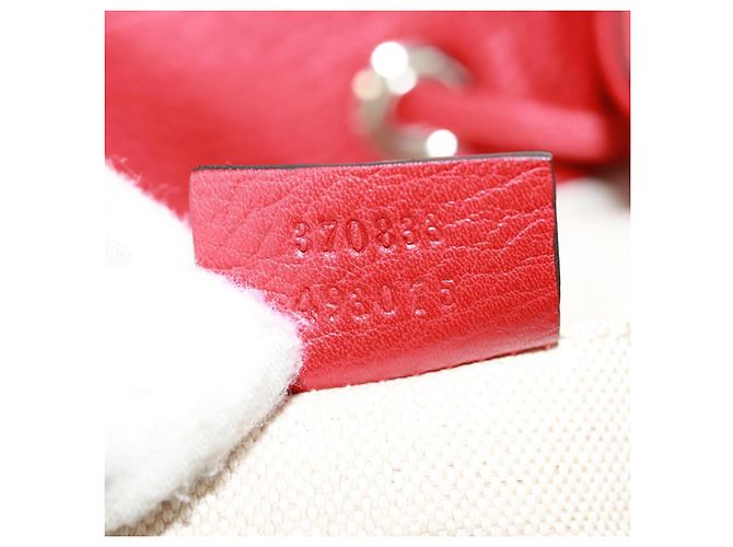 Gucci Bamboo Rucksack Leder Rot Silber 370833 Auth 158958V - Ansicht 32