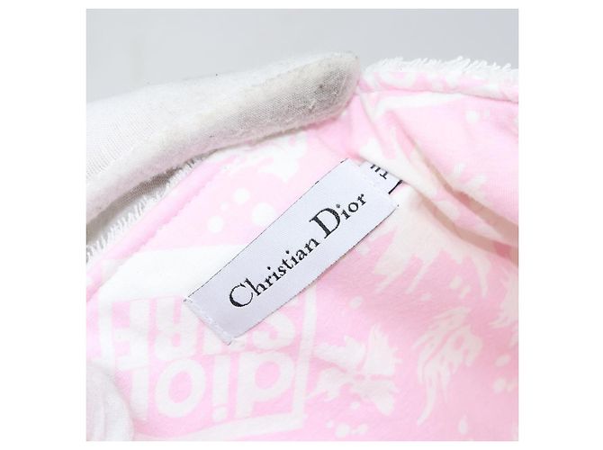 Sac Tote Christian Dior en coton blanc Auth 160672 - vue 16