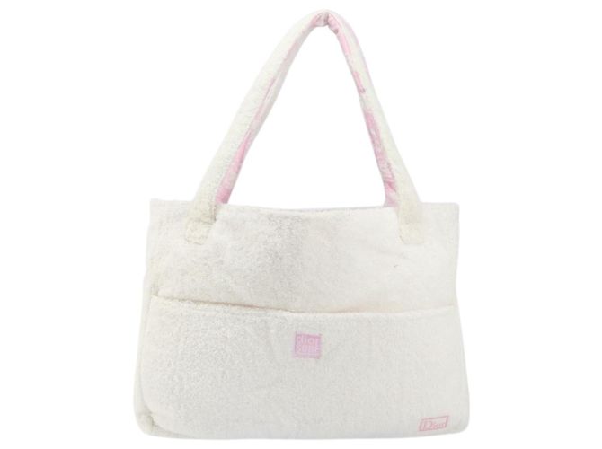 Sac Tote Christian Dior en coton blanc Auth 160672 - vue 2