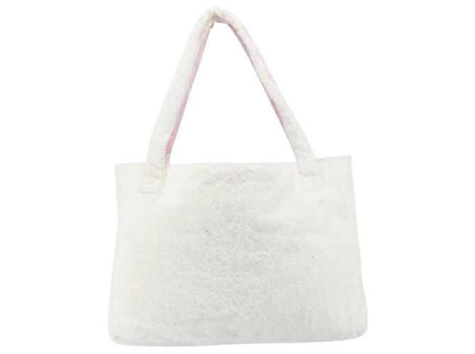 Sac Tote Christian Dior en coton blanc Auth 160672 - vue 3