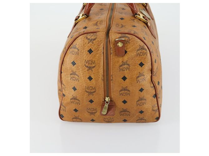 Borsa Boston MCM Logogram Vicetos in pelle PVC marrone e oro Auth 153190 D'oro - vista 5