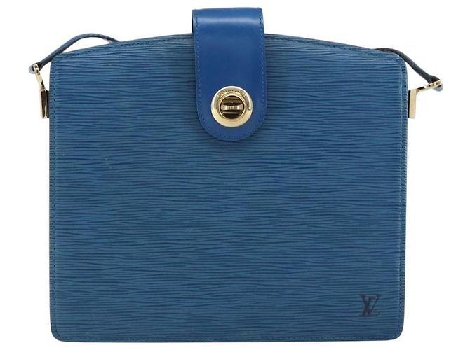 LOUIS VUITTON Borsa a Spalla Capuchin Epi Blu M52345 LV Auth BA9024 - vista 13