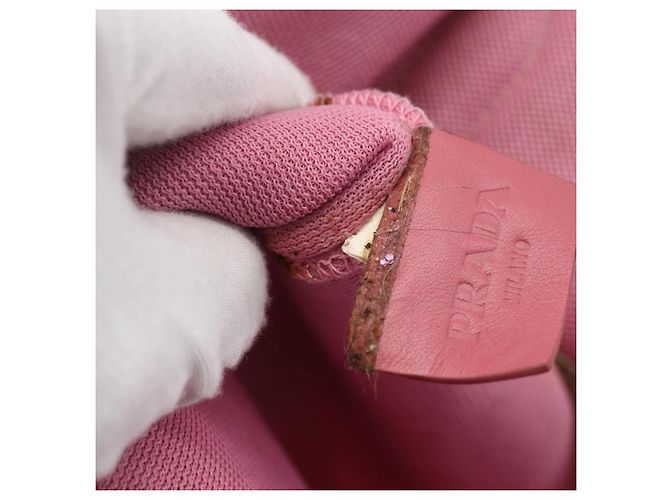 Prada Tote Bag aus Canvas Rosa Authentisch 158495 Pink - Ansicht 18