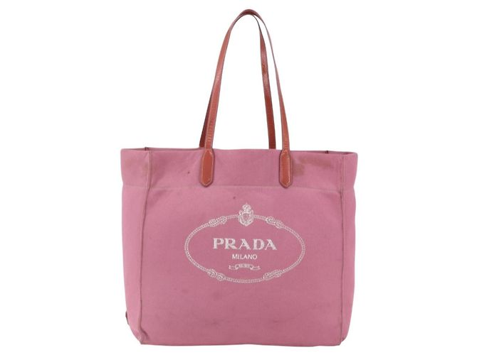 Prada Tote Bag aus Canvas Rosa Authentisch 158495 Pink - Ansicht 2