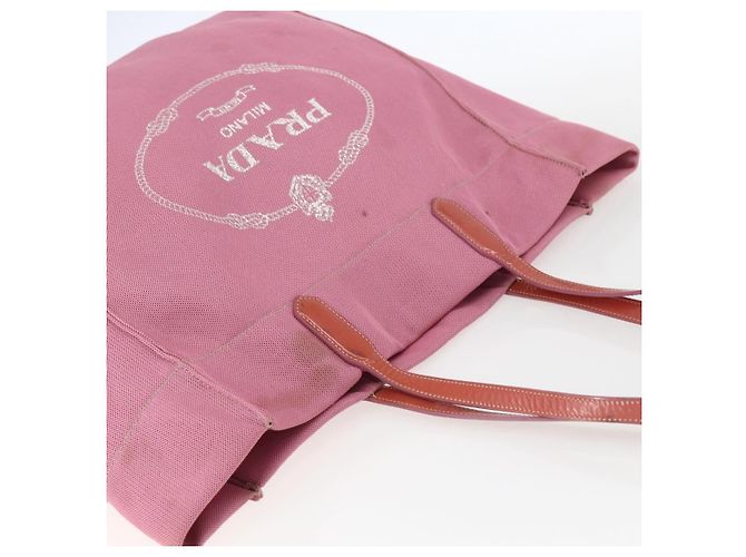 Prada Tote Bag aus Canvas Rosa Authentisch 158495 Pink - Ansicht 6
