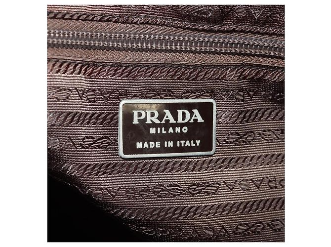 PRADA Schultertasche Nylon Khaki Silber Authentisch 158481 - Ansicht 19