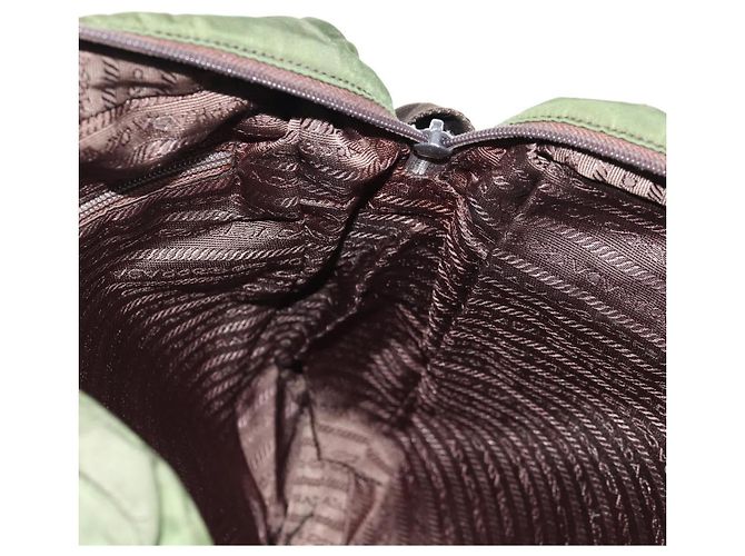 PRADA Schultertasche Nylon Khaki Silber Authentisch 158481 - Ansicht 21