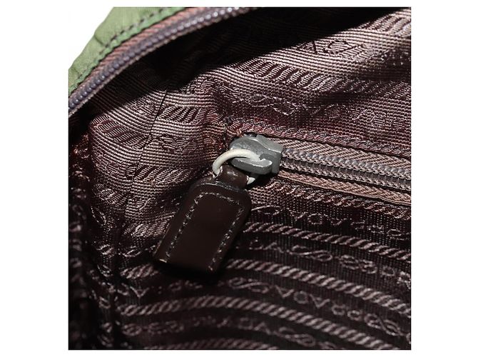 PRADA Schultertasche Nylon Khaki Silber Authentisch 158481 - Ansicht 23