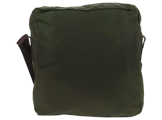 PRADA Schultertasche Nylon Khaki Silber Authentisch 158481 - Ansicht 3