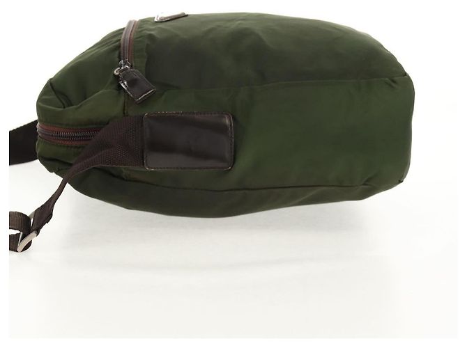 PRADA Schultertasche Nylon Khaki Silber Authentisch 158481 - Ansicht 4