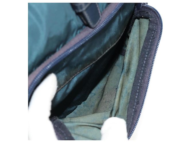 Zaino PRADA in nylon blu argento Auth 157773 - vista 17
